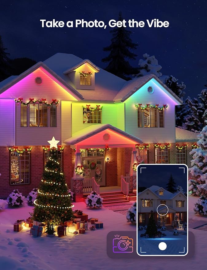 Lepro SW1 AI Smart Outdoor LED Strip Lights - 32.8ft IP65 Waterproof RGBCW Light Strips, 2700K-5700K Tunable Warm White, APP Control(No Remote), 2.4G Wi-Fi Lights for Holiday Decor, House, Porch, Eave