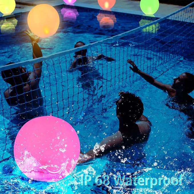 GEEDIAR Floating Pool Lights 2pcs,14" Inflatable Solar Powered Pool Light with Remote,IP68 Waterproof Swimming LED Mood Lights with 16 Color Changing Outdoor Decorations Light for Garden and Pond