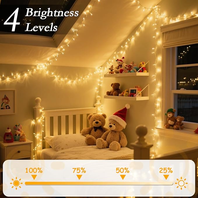 66FT 200 LED Christmas Tree Lights, Bright Warm White to Multicolor Outdoor Christmas String Lights for House, Fairy Lights with 11 Modes, Waterproof & Durable Indoor Outdoor Decor