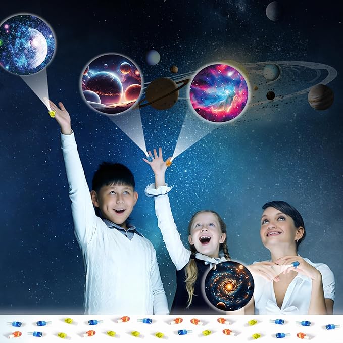 36PCS Space LED Finger Lights Outer Space Party Favors Glow in the Dark Light Up Finger Lights Solar System Themed Toys Bulk for Birthday Party Goodie Bag Stuffer Birthday Gifts Classroom Prize