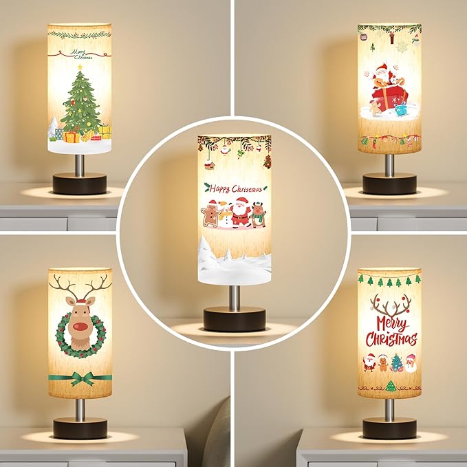 Small Table Lamp with LED Bulb - 3 Color Temperatures for Bedroom, Nightstand, Minimalist Night Stands, Desk, Kids, Living Room, Office, Dorm