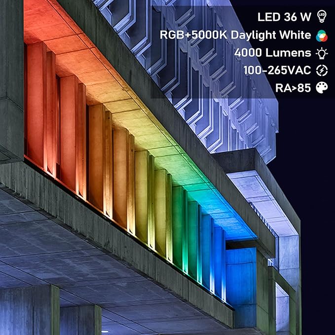 72W Outdoor Wall Washer Light, 48'' Dimmable Color Change RGB LED Wall Washer Light Bar,120V IP67 Waterproof LED Stage Light for Patio Church Landscape Yard Garden 2 Pack
