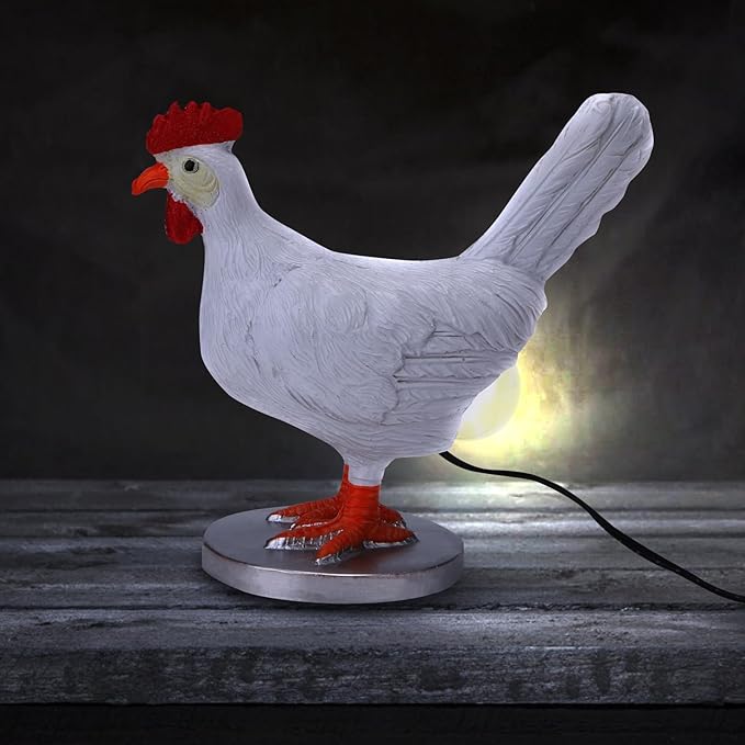 Chicken Egg LED Night Light, Lifelike Resin Chicken Table Lamp with USB, Warm Light Easter Christmas Birthday Gift