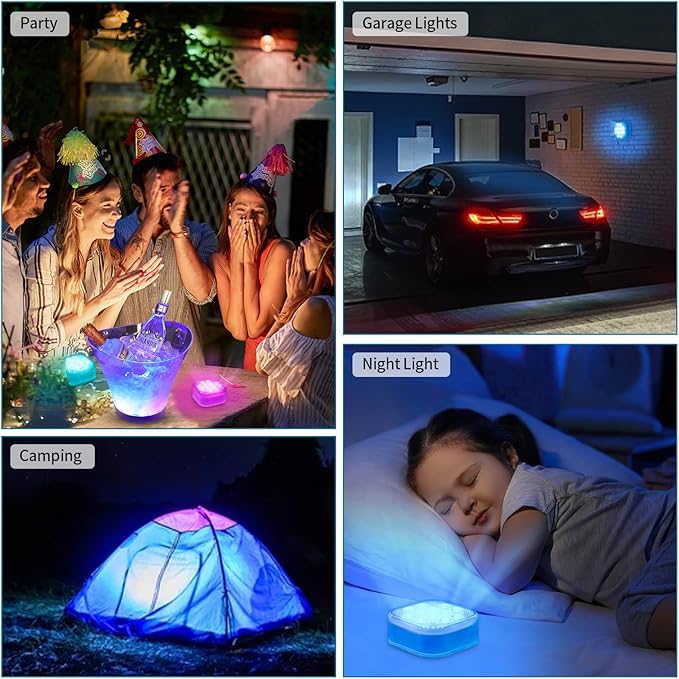 Pool Lights for Above Ground Pools Waterproof with Remote, Underwater Rechargeable 2600mAh Battery Magnetic 16 Color Changing Floating Submersible Pool Light for Inground Pool LED Lights Party Decor