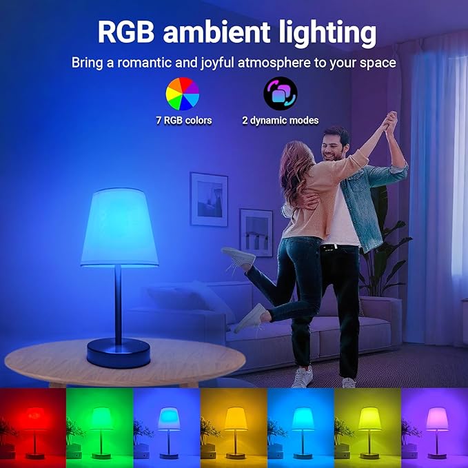 1 Pack Cordless Table Lamp Rechargeable, 10000 mAh Portable LED Battery Operated Lamp with Remote Control, 10 Colors Dimmable Touch Desk Light with Timer for Bedside Night Light Outdoor Patio Camping