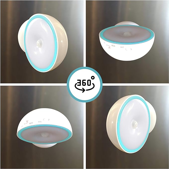 Cruise On Motion-Activated Battery LED Light with Magnetic Base, 360° Rotating Night Lamp for Closets, Bathrooms, Hallways & Cabinets, Wireless, Easy Install, Auto Sensor for Hands-Free Illumination