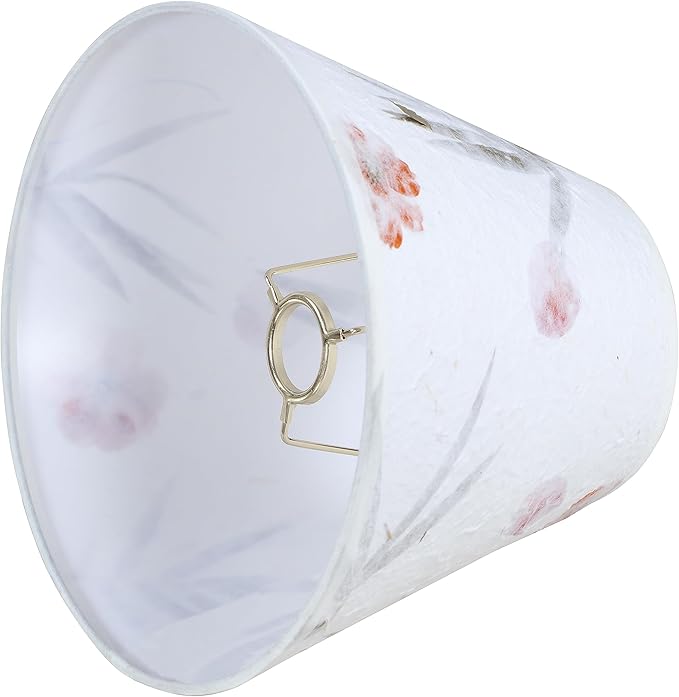Aspen Creative 56040 Empire Uno Lamp Shade in Off Whiite with Patal Paper, 5" Top x 10" Bottom x 8" Slant Height, Slip UNO 33mm