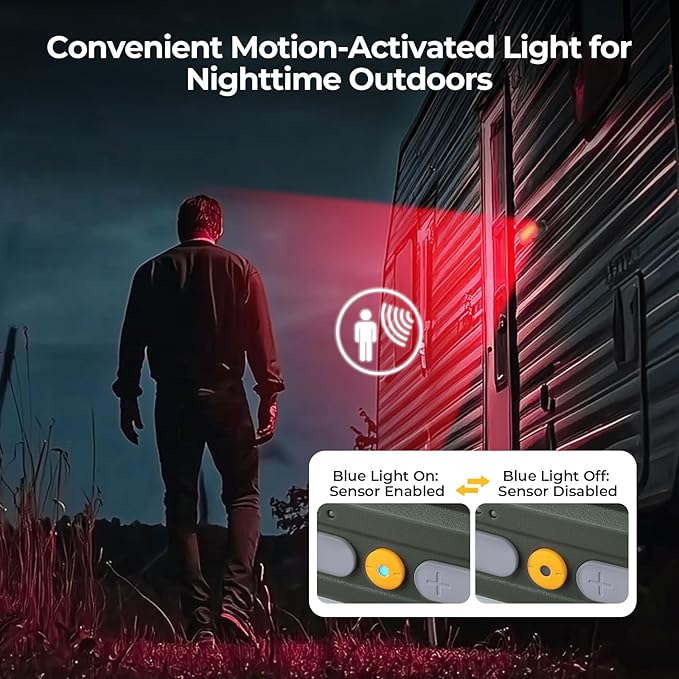 BougeRV Movable Area Light, Rechargeable Camping Lantern, 3200mAh Portable Camping Light, IP65 Waterproof, Camp Lamp for Tent, Power Outages, Emergency, Outdoor(Dark Green)
