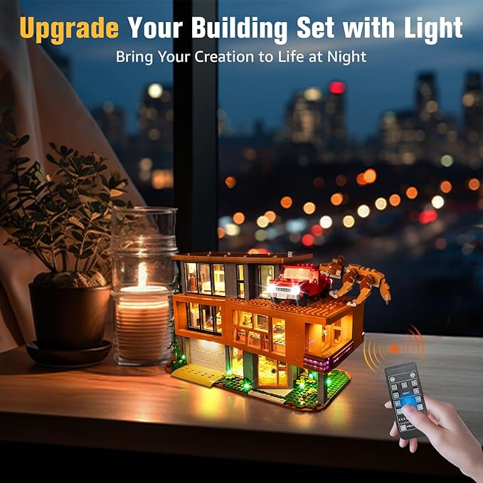 BrickSoul Advanced RC Light Kit for Lego 21354 Twilight The Cullen House Building Set | Upgraded Wireless ON/Off & Dimming & Zonal Lighting with Hidden Cable Tech (21354 Set NOT Included)
