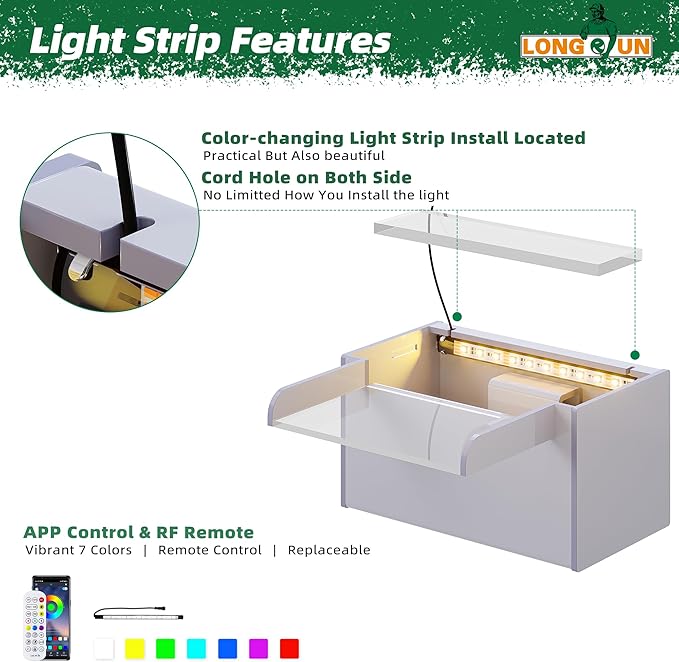 Longrun Pond Waterfall Box with Pump Kit, Transparent Acrylic Pond Waterfall Spillway with 396 GPH 1500L/H Pump for Ponds, Pond Spillway Color-Changing LED Light Strip for Garden (9.06")