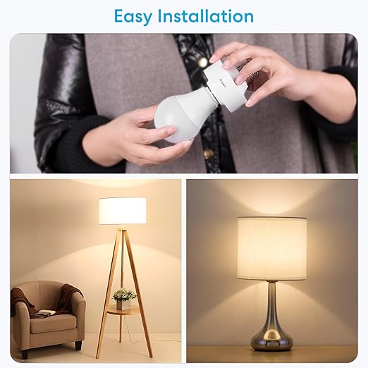 LoraTap Smart WiFi Bulb Socket E26 2 Pack Wi-Fi LED Light Bulb ﻿Timer Lamp Holder Adapter, Voice Control with Amazon Alexa and Google Home, Smart Life App Control from Anywhere by Phone, 30W Max.