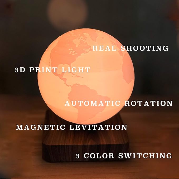 ACEDOAMARE Night Light Moon Light Magnetic Floating Planet Lamp Interior 3D Print LED Bedside Nursing Creative Gift Table Lamp (18cm Earth)
