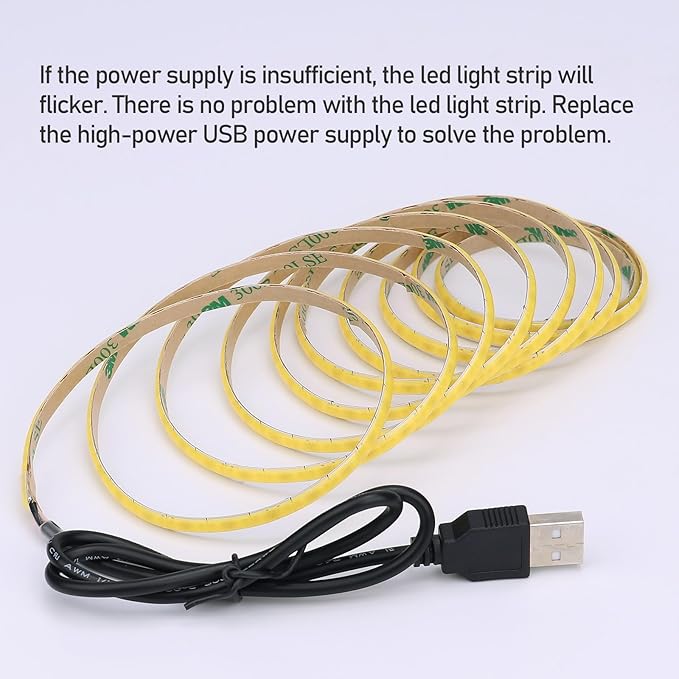 GOMING 5V COB USB LED Strip Light Natural White 4000K 5mm Width USB Powered 13.12ft/4M 400LEDs/M Flexible High Brightness IP20 Not Waterproof LED Tape Lights for DIY Decoration Lighting(2pcs x 6.6ft)