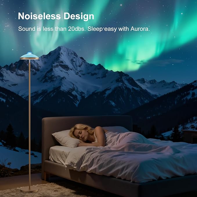 DUSKTEC Floor Lamp with RGB Star Projector, 15W 1400LM Dimmable 4 Color Temperatures LED Standing Lamp with Remote, Modern Tall Black Corner Lamp for Living Room, Bedroom, Office (Gold)