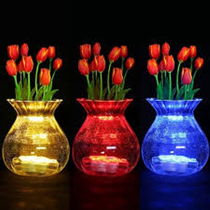 Bright LED Floral Tea Light Vase Submersible Lights for Party Wedding (Green, 30 Pack)