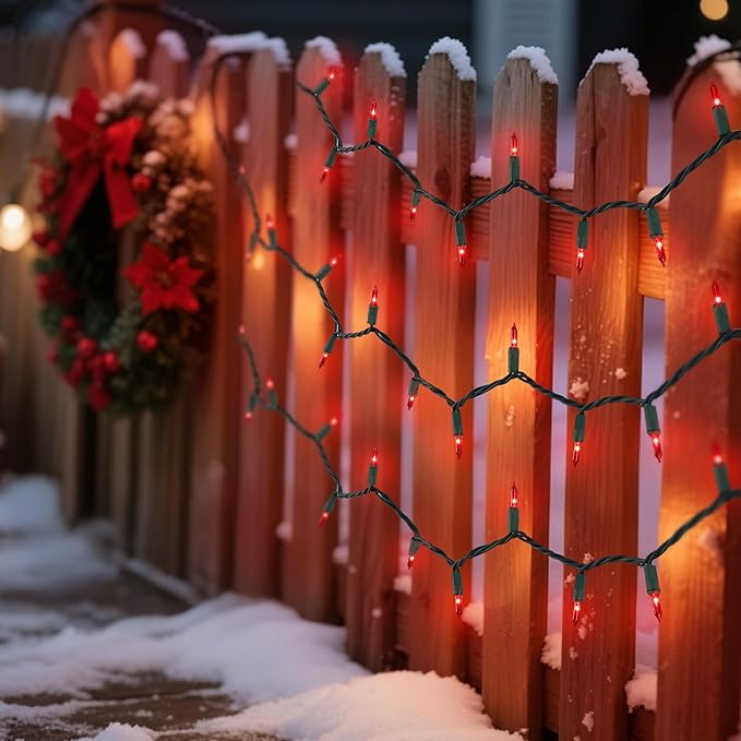 3 Pack Red Christmas String Lights, 100 Count Each, Incandescent Mini Christmas Lights, Connectable Xmas Tree Light for Indoor Outdoor Garland Birthday Holiday Wedding Festival Party