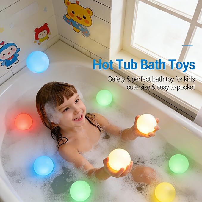 LOFTEK 3-inch Floating Pool Lights, Color Changing Rechargeable Pool Lights, IP65 Waterproof LED Ball Light, Bathtub Lamp, Remote Control, Sphere Orb for Patio, Yard, Nursery, Decor, Gift (1 Pack)