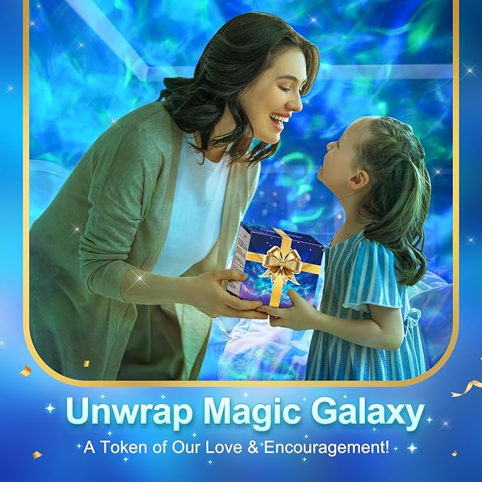 【Gift Package & Birthday Gift】STARS+MOON 15 Colors/240 Lighting Modes Galaxy Projector Star Projector,Galaxy Lights for Bedroom,Star Projector Galaxy Light Gifts Room Decor for Teen Girls Boys (black)
