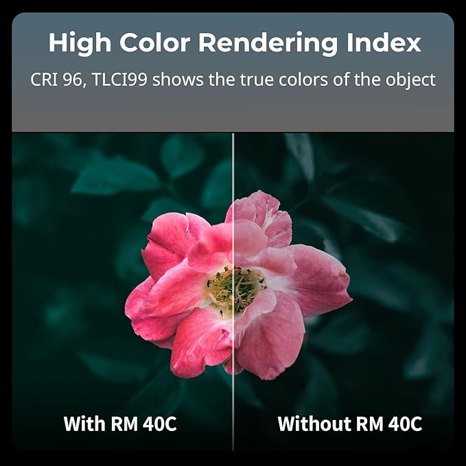 SmallRig RM 40C Mini LED RGB Video Light, 4800mAh Battery, LCD Display, Portable Camera Light for Tiktok Youtube Content Creators Photographer Gifts, 2500K-10000K CRI 96 TLCI 99, Magnetic Mount - 5359