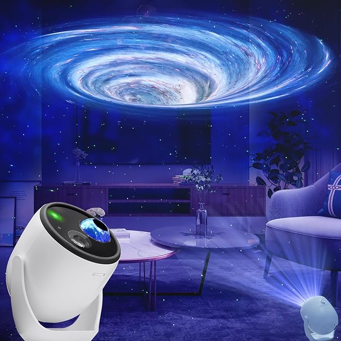 Star Projector,3D Galaxy Projector with 90 Dynamic 3D Scenes & Bluetooth Speaker, Moving Stars Night Light with Auto Timer for Bedroom Decor, and Party.