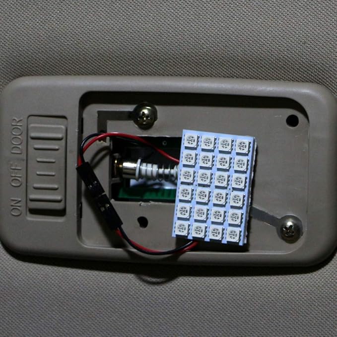 YM E-Bright 5-Pack Blue 5050 24SMD Led Panel Dome Light Lamp Auto Car Reading Interior Lamp DC 12V With T10 / BA9S / Festoon Adapters