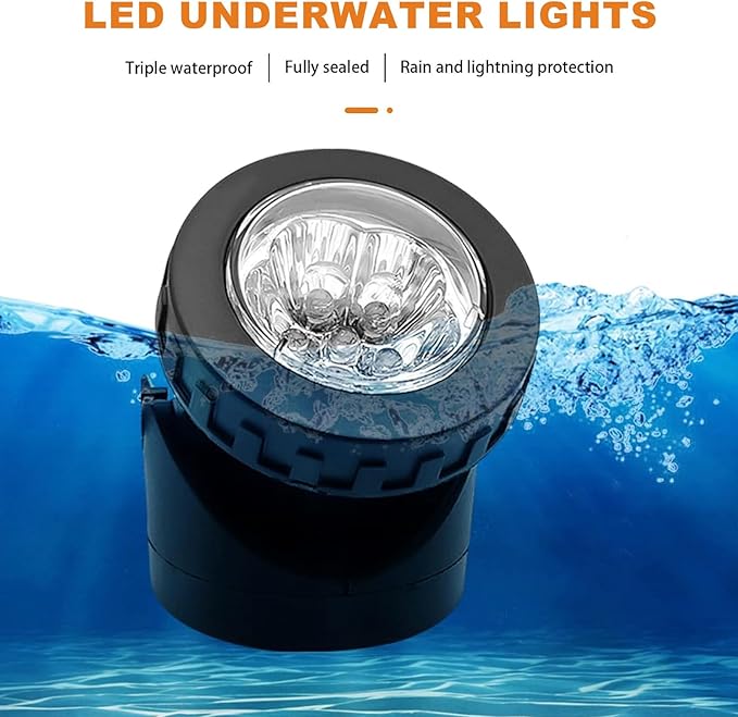 RGB Color Changing LED Underwater Lights with 2 Modes, Solar Submersible Fountain Lights IP68 Waterproof, Landscape SpotLights for Pond Waterfall Fountain Pool (3 in 1)