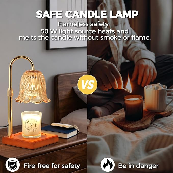 Candle Warmer Lamp with Timer Dimmable, Birthday Gifts for Women Mom, House Warming Gifts New Home Decor, Wax Melt Warmer for Jar Candles