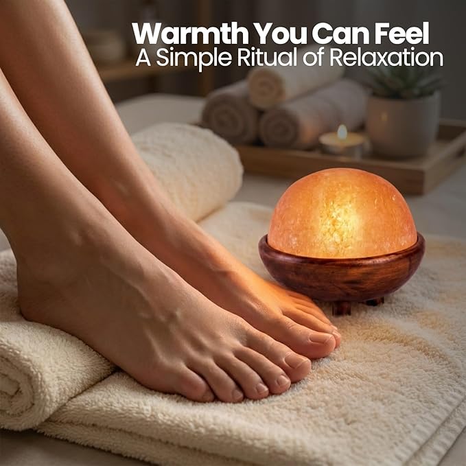 Himalayan Salt Lamp Dome Detox – Mini 7 Inch Diameter – Foot & Hand Detox – Natural Himalayan Salt Dome with Dimmer for Adjustable Heat – Wellness & Relaxation – Ideal for Home or Spa Use