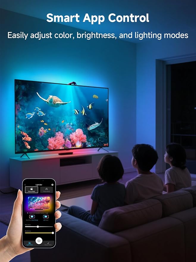 TV LED Backlight Sync to Screen, 20.34ft LED Lights for 65-100 Inch TVs & PC Monitors, Smart App Control TV Lights That Change with TV, Backlight with Camera, Music Sync Strip Lighting