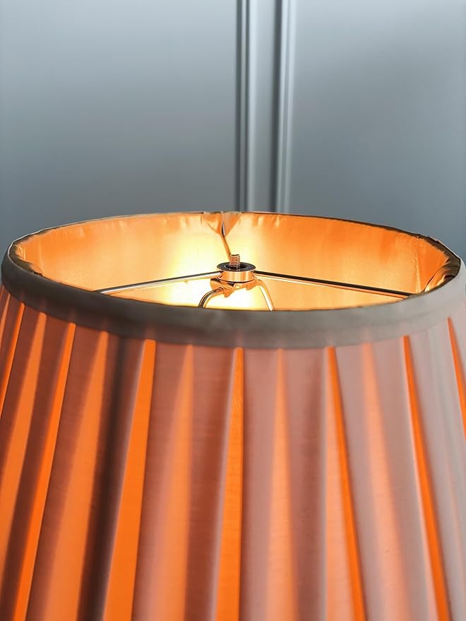 Tristan Home Round Pleated Lamp Shade with Tassels 9x14x12inches (The Height 12inch Includes Tassels) (Creamy Latte Brown)