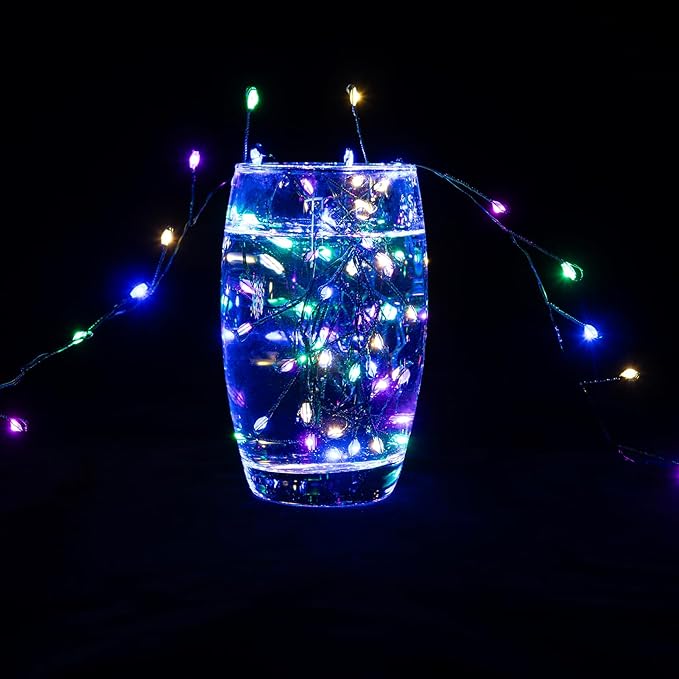 Firecracker Fairy Lights,33FT 300Leds Waterproof Twinkle Lights Plug in,8 Modes Remote String Light for Indoor Outdoor Christmas Wedding Birthday Patio Garden Decor,Green Wire,Multicolor