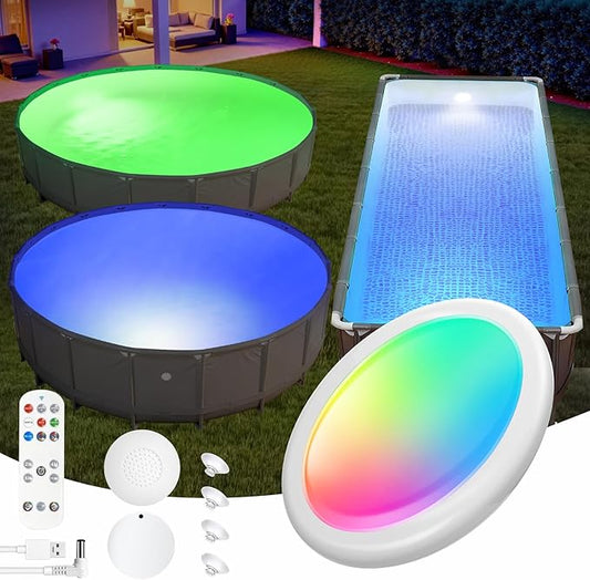 Askyli 2026 Pool Lights for Inground Pool, 2500mAh Remote-Controlled Waterproof Floating Pool Lights, Dynamic Lighting LED Pool Light for Above Ground Pool Party Hot Tub Fountains Wedding-1PC