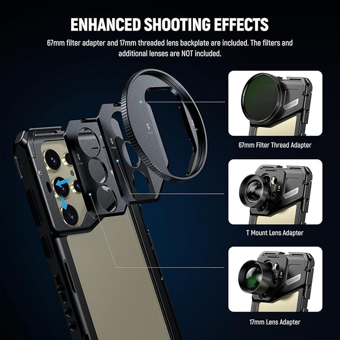 NEEWER RGB62 Magnetic RGB Video Light with Upgraded APP Control, 360° Full Color LED Camera Light with 3 Cold Shoes CRI97+ 2500K-8500K 17 Scenes, S24 Ultra Phone Cage Included