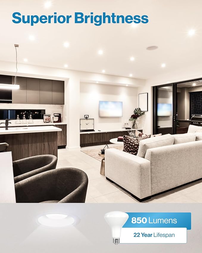 Sunco 70 Pack BR30 Light Bulbs LED, Recessed Can Light Bulbs, Indoor Flood Bulb, 850 LM, 11W (65W Equivalent), 5500K Daylight Glow, Dimmable, E26 Base, for Home, Kitchen, Bedroom UL.