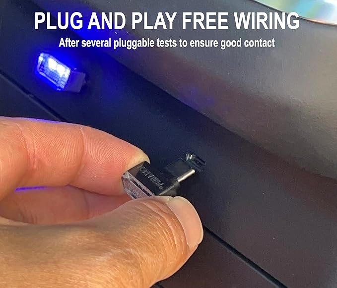 ICBEAMER Type C Adapters Atmosphere Light 1-Pack (Green) | Universal Plug-in Miniature LED Night Light for Car Interior and Trunk Ambient Lighting, Easy Installation, Energy Efficient