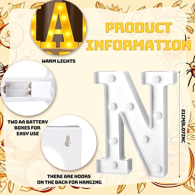 9 Pcs Shana Tova Large LED Letter Signs Rosh Hashanah Decor LED Lights Battery Powered Shana Tova Party Table Decorations for Party Rosh Hashanah Tabletop Decorations