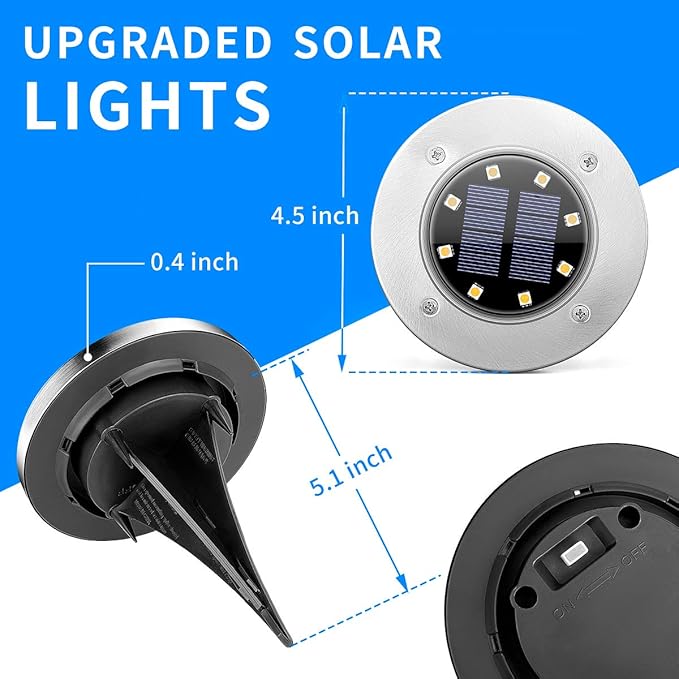 SOLPEX Solar Lights Outdoor Waterproof, 20 Pack Solar Ground Lights, Solar Garden Lights Landscape Lighting for Pathway Driveway Patio Backyard Walkway (Cool White)