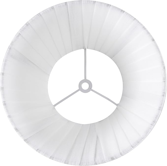 GO&SO 2 Pack Linen Pleated Bell Lamp Shades for Table Lamps, Wall Lamps,5"x9"x6.4" (Spider) White Lampshades Small Natural Fabric Bedroom, Living Room Traditional Decoration Replacement