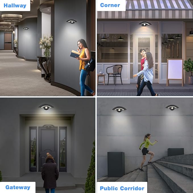 Motion Sensor Outdoor Lights 18W 1500lm LED Wall Light IP65 Waterproof Aluminum Wall Sconce Lamp 3000K Warm White Dusk to Dawn Sensor Security Lights for Garage Patio Walkway Porch Garden
