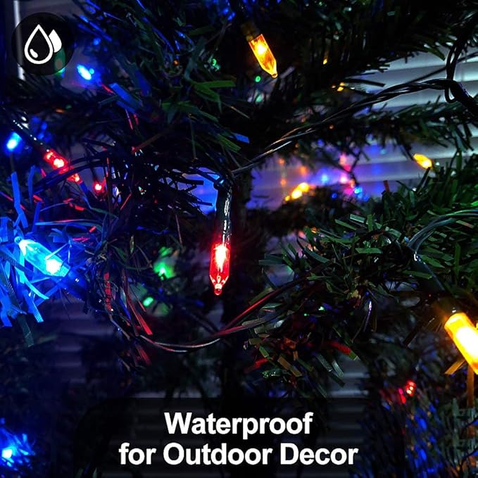 MASHANG Mini Lights, 18ft 50 LED Christmas Lights with Timer & 8 Modes, 3AA Battery Operated Waterproof String Light for Outdoor and Indoor Décor (Multi-Color)