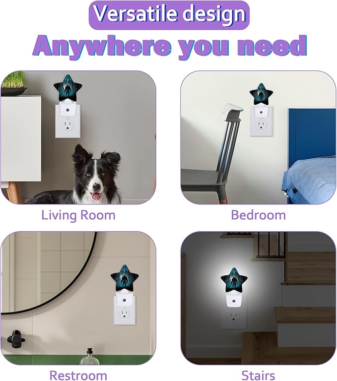 Bigfoot Night Lights Plug Into Wall,Fantasy Forest Dusk to Dawn Light Sensor Night Light for Kids, Energy Efficient Sleep Friendly Lamp for Bedroom Bathroom Nursery