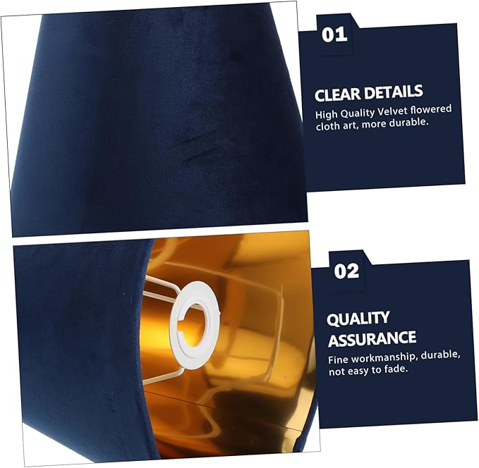 1pc Lamp Shade Blue Silk Lampshade Small Navy Pleated Home Decor Lamps Shades Lampshades for Table Lamp Cloth Lamp Cover Lamp Cover Shade Gold Trim Warm Large Velvet Beige Fabric