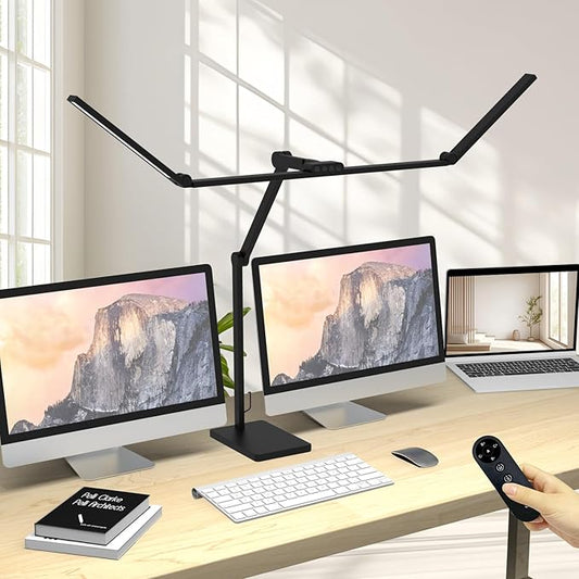 36W 3000LM Ultra Bright Architect Desk Lamp with Base, 47.4Inches Wide Tall Overhead Desk Light for Home Office, Dimmable Table Light with Remote for Desktop Working,Drafting,Reading