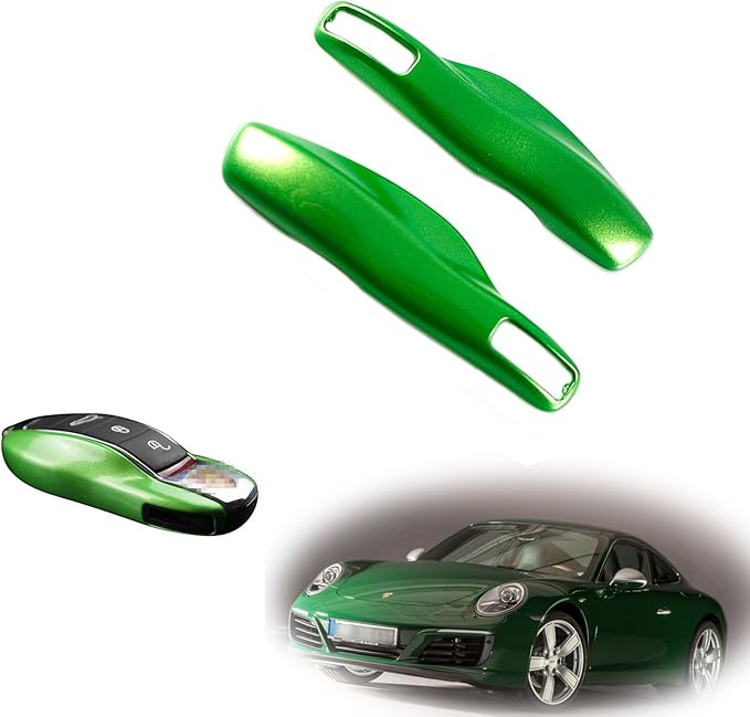 x xotic tech Green Smart Remote Key Fob Protector Cover Shell Case Holder Compatible with Porsche Boxster Cayenne Panamera Cayman Macan Carrera 911 991 918 Spyder(Fits 3 Button)
