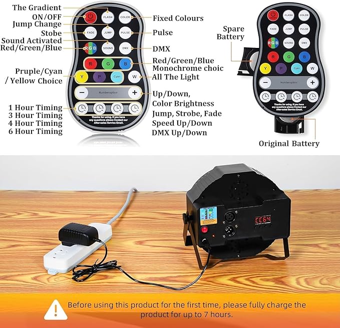 Rechargeable Stage Par Lights U`King RGB 36 LED Uplights Battery Powered with RGB 36W DJ Uplights Sound Activated Control for Wedding DJ Disco Events Halloween Church Live Party - 12 Pack