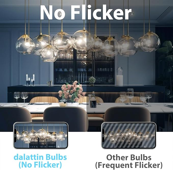 dalattin A19 Vintage LED Edison Bulbs, 60W Equivalent Light Bulbs, 5000K Daylight White, Clear Glass Filament Bulb, Efficient 8W, E26 Base, 800 LM, CRI80+, Non-Dimmable for Home, Farmhouse, 24 Pack