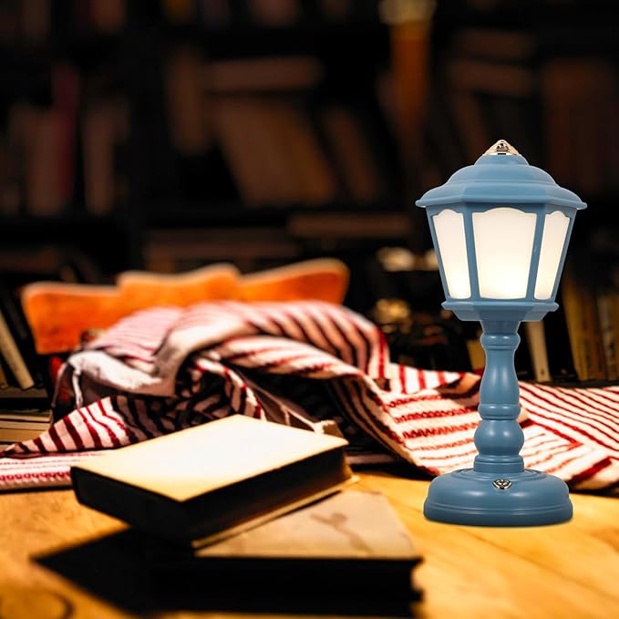 VALICLUD Retro Style Table Lamp Vintage Design USB Rechargeable Nightstand Lamp Level Dimming Mini Bedroom Decorative Light for Cozy Home Ambiance