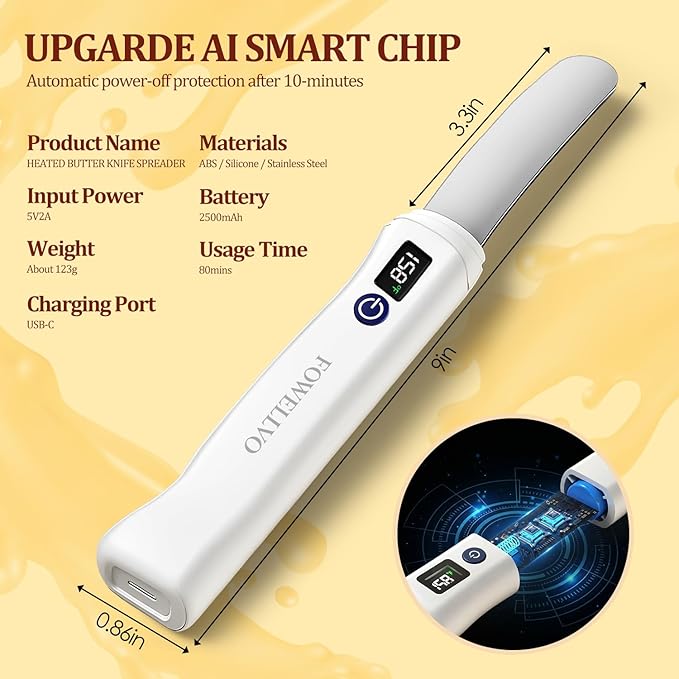 Stainless Steel Heated Butter Knife Spreader IP68 Waterproof for Cold Butter