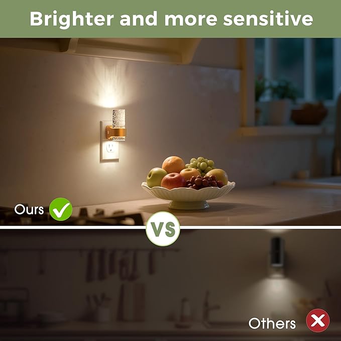 L LOHAS LED Night Lights Plug into Wall, 4 Pack Mini Dimmable Night Light with Dusk-to-Dawn, Soft White/Cool White/Amber 3 Light Color, 0-100LM Adjustable Brightness, Bubble Nightlight for Hallway