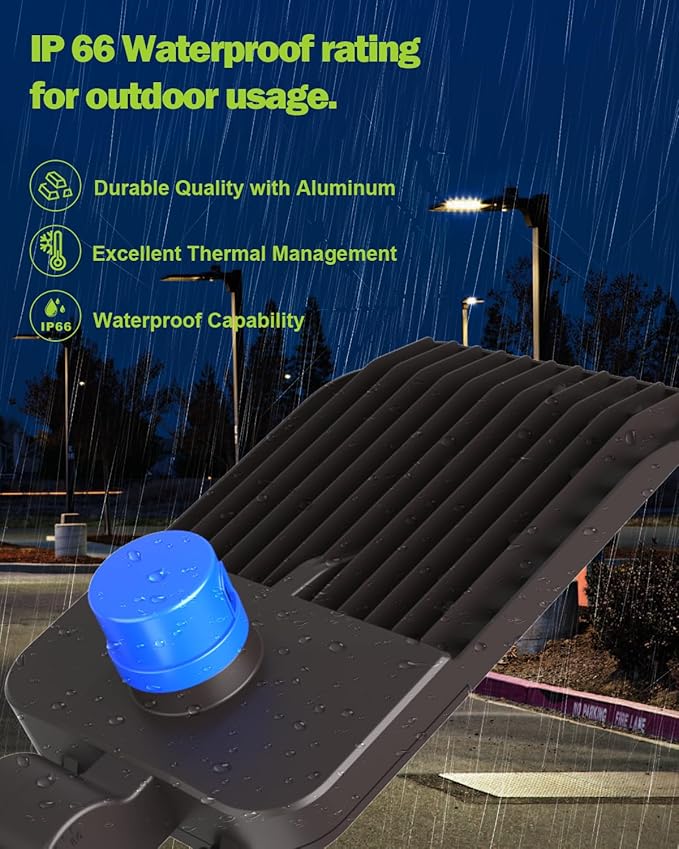 YXL LED Parking Lot Light, 200W LED Shoebox Light with Dusk to Dawn Photocell,28000LM 5000K Daylight Slipfitter Mount, IP65 Waterproof, LED Area Light for Parking Lot Sports Stadium, 3 Pack